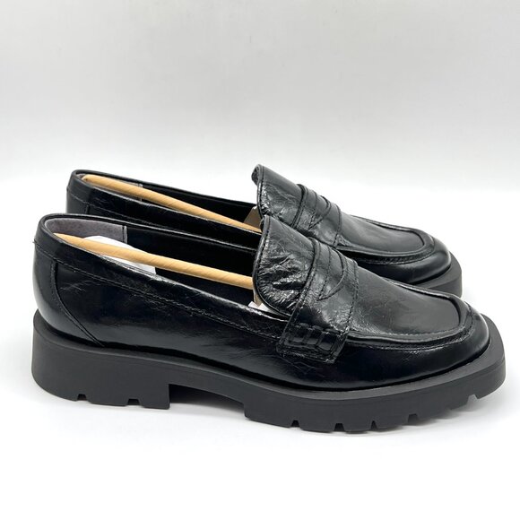 Dolce Vita Womens Size 6.5‎ Elias Black Leather Slip On Loafers Shoes - Picture 1 of 13